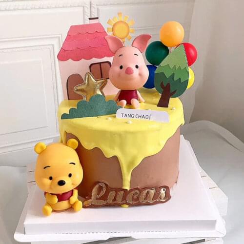 Disney Winnie the Pooh Cake topper accessorie Happy Birthday Cake Topper Decoration for Party Supplies Boy Girl Baking Love Gift
