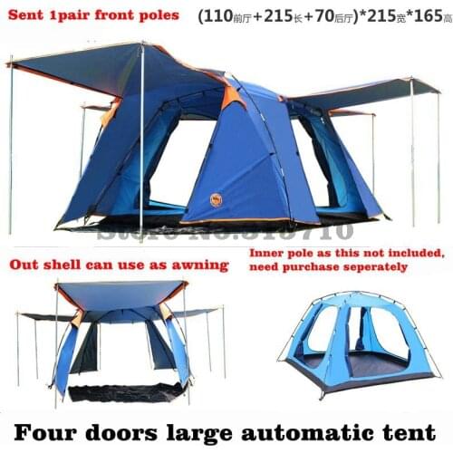 Camel 4doors 3-4persons fully-automatic camping family tent in good quality family travel tent include 1pair front poles