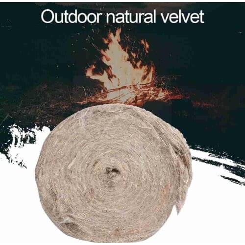 Outdoor Natural Jute Cloth Tinder Drill Wood Wire Outdoor Tinder Fire-making Wood Tinder Tool Auxiliary Oil Dri P4F2