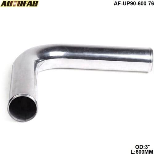 76mm 3"Aluminum Exhaust/Downpipe/Intercooler DIY Pipe 90 Degree L: 600 mm For Honda Civic SOHC EK 93 94 95 96 AF-UP90-600-76