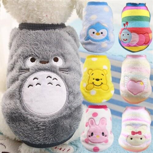 Winter Warm Cartoon Pet Clothes for Small Dogs Cats Soft Fleece Cat Dog Coat Jacket Puppy Clothing Outfits Chihuahua Pug Costume