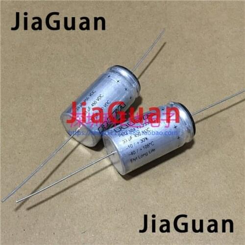 2PCS NEW RIFA PEG124 450V33UF 20x36MM HiFi Audio axial electrolytic capacitor PEG 124 33uF/450V Filter amplifier 450V 33UF