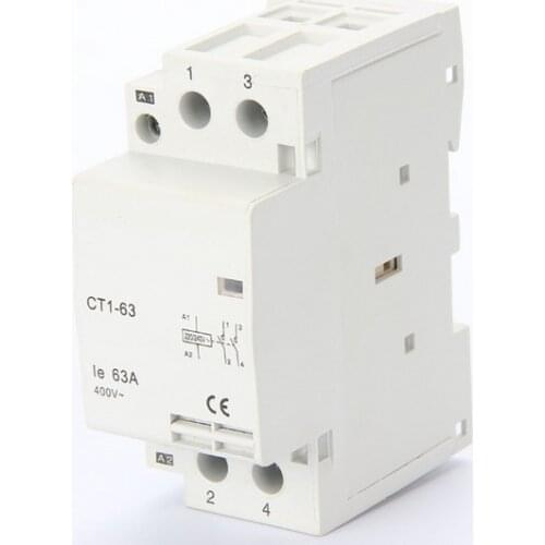 2P 2NO 220V CT1-63 63Amps household AC contactor modular contactor