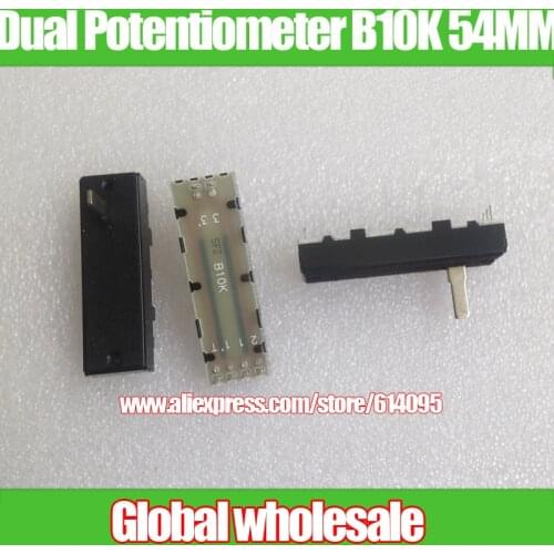 3pcs NI Dual Potentiometer B10K 54MM Slide Potentiometer / Fader NI A-PIUS Potentiometer SL3016G