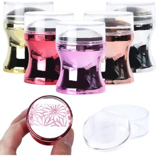 3pcs Silicone Nail Stamper Scraper Set Metallic Handle Nail Art Stamp For Stamping Polish Print Manicure Image Plate Tool