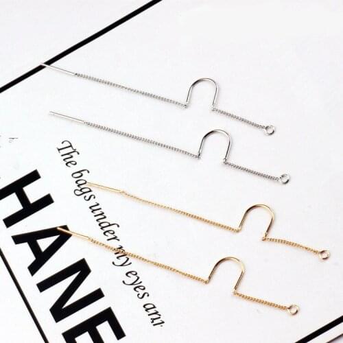 6pcs Diy Jewelry Accessories Real Gold Electroplated Minimalist Elegant Elegant New Style With u-hanging Earrings Ear Stud