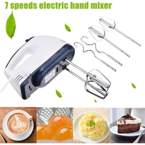 7-speed Electric Hand Mixer Eggs Cake Cream Beater With 4 Remove Blades Stirrers For Whisk Egg Baking EU Plug