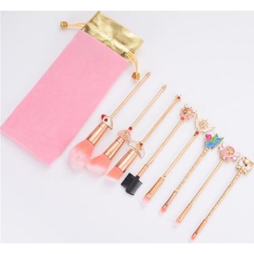 8pcs magic girl makeup brushes cute Make up brush set Powder Foundation eyebrow shadow Cosmetic tools gift