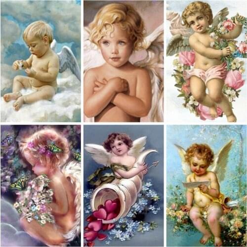 HUACAN 5d Diamond Painting New Arrivals Portrait Pictures Of Rhinestones Diamond Embroidery Angel Mosaic Childrens Room Decor