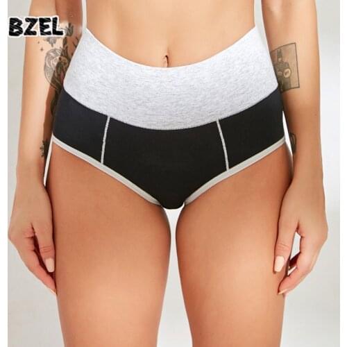 BZEL Cotton Sexy Womens Sport Briefs Abdomen High Waist Underwear Woman Seamless Panties Comfort Underpants Soft Lady Lingerie