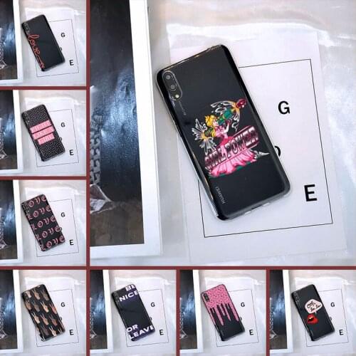 Case For Huawei Y9 Y7 Y6 Prime Pro 2019 Love Girl Pink Quote Simple Fashion Cover For Huawei Y5 Y6 Y7 2019 Phone Cases