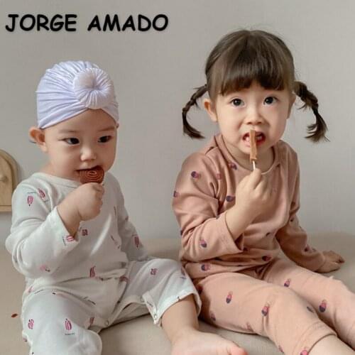 2021 New Autumn Baby Boys Girls Romper Cartoon Dinosaur Flower Pumpkin Strawberry Cotton Bodysuit Kids Jumpsuit Newborn E2530