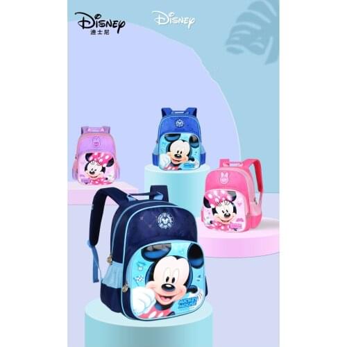 Disney Mickey Mouse Large Capacity Backpack Minnie Mouse Waterproof Shoulder Student Schoolbag Boy Handbag Girl Hobos