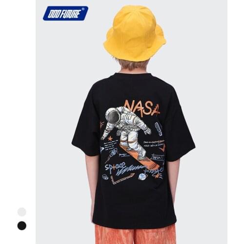 Teenagers T-shirts 2021 Summer Fashion New Childrens Boys Loose Print Cotton T Shirts Teen Boys Korean Loose Tops Kids Clothing