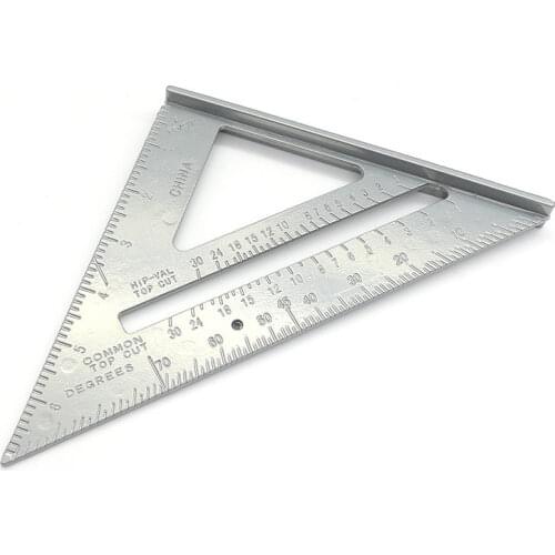 Measurement Tool Triangle Square Ruler Aluminum Alloy Speed Protractor Miter For Carpenter Tri-square Line Scriber Saw Guide