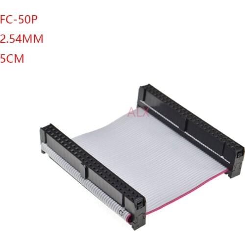 1PCS FC-50p 5CM 2.54MM pitch JTAG AVR ISP DOWNLOAD CABLE 50P WIRE 50PIN Gray Flat Ribbon Data Cable FOR DC3 IDC BOX HEADER