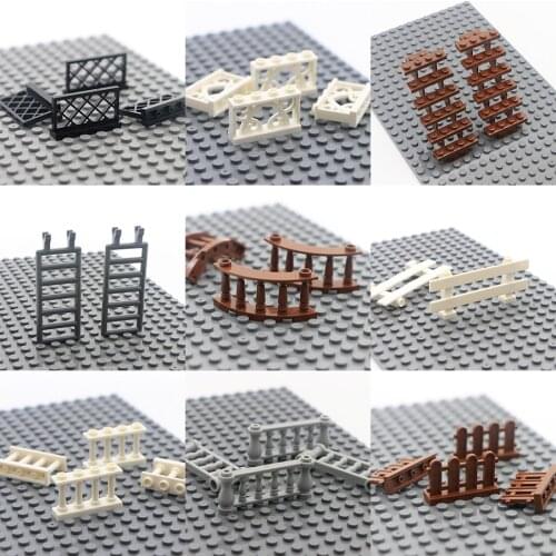 Creator Friends Garden House Parts Fence Building Blocks City Accessories For Figure Park Ladder Stairs Pillar MOC Bricks Toys