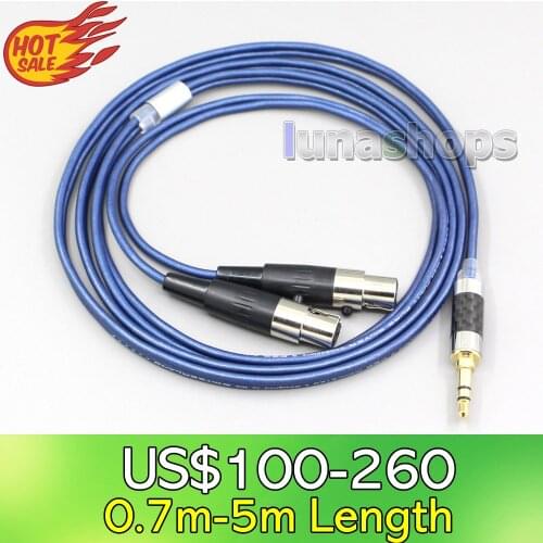 LN006447 Blue 99% Pure Silver XLR 3.5mm 2.5mm 4.4mm Earphone Cable For Audeze LCD-3 LCD-2 LCD-X LCD-XC LCD-4z LCD-MX4 LCD-GX