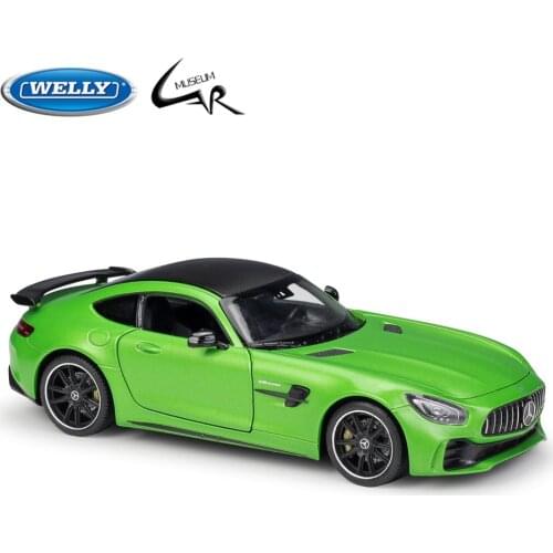 Welly 1:24 Model Car Diecast Scale Alloy Racing Car Mercedes Benz AMG GT R Sports Car Metal Toy Car Kids Toy Gift Collection