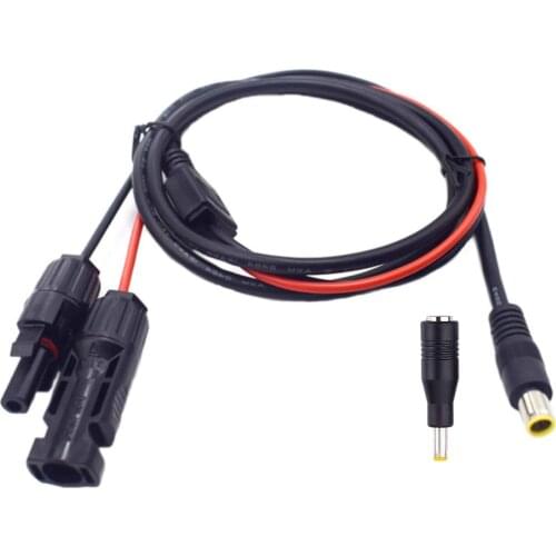 14AWG Solar Panel Kits to 8mm Adapter Cable DC 5.5x2.5mm Converter for Portable Backup Power Station GZ Yeti Jackery Generator