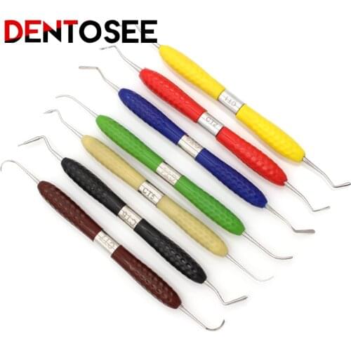 7pcs/set Dental resin filler Aesthetic restoration kit fit for LM Resin knife Plastic dresser with silicone handle