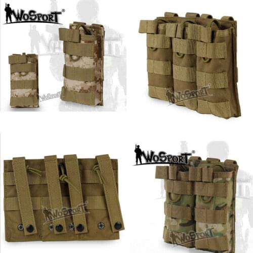 NEW Tactical Hunting MOLLE Open-Top Single Double Pouch Mag