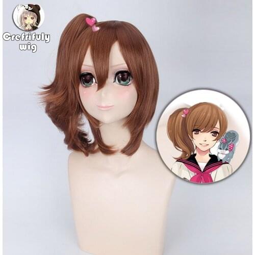 New Brothers Conflict Ema Asahina Hinata Brown Synthetic Long Hair Cosplay Wigs For Women Clip on Ponytail Heat Resistant
