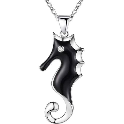 Wholesale Charm Silver Color Pendants For Women Fashion Jewelry Necklace Lady Fashion Jewelry Pendant Black Animals AN099