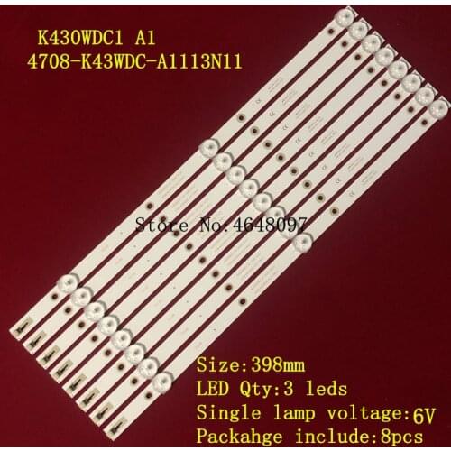LED backlight strip for 43PFT4002 43DL4012N L43E6800 43HFF5952 43L1600C 43BDL4012N K430WDC1 4708-K43WDC-A1113N11 A3113N11