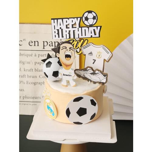 World Cup Football Basketball Cake Topper Happy Birthday Theme Style For Kid Boy Party Soccer Cake Decoration Supplies Flags