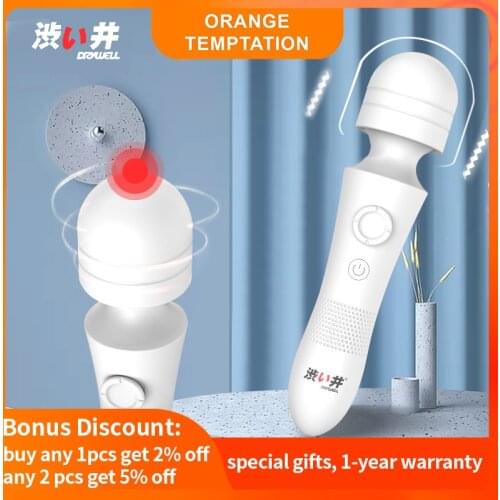 DRY WELL AV Magic Wand Vibrator for Women Clitoris Stimulator Multi Speed Sex Toys USB Dildo Silicone Adult Couples Products 18