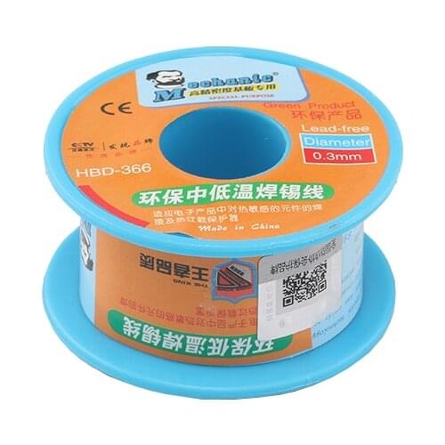 0.3/0.4/0.5/0.6/0.8 mm 40g HK Mechanic green low temperature Lead Free Soldering tin wire 40g Sn42/Bi58 Soldering Wire Roll