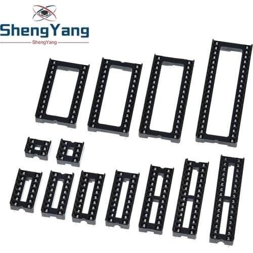 10pcs IC seat 6P/8P/14P/16P/18P/20P/24P/28P DIP IC sockets Adaptor Solder Type 28 pin Narrow body DIP Sockets MCU seat 24PIN
