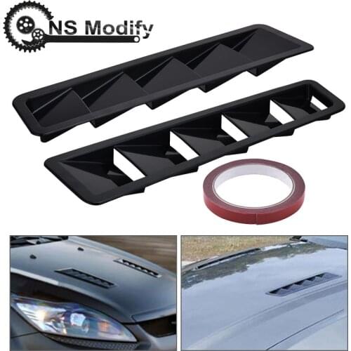 NS Modify 2pcs Car Hood Vent Air intake Scoop Bonnet Louvers Spoiler Trim For Bmw Golf Nissan Ford Mustang Subaru SSW007