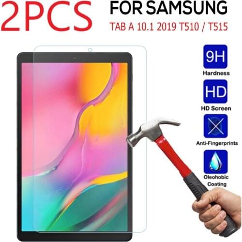 2PCS For Samsung Galaxy Tab A 10.1 2019 T510 T515 Tempered Glass Tablet Screen Protector for Samsung Tab A 10.1 Film Clean Cover