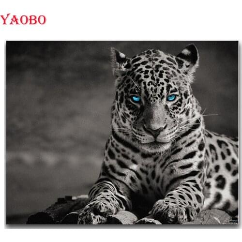 DIY Diamond Painting Black white animal leopard Picture Of Rhinestones Diamond Embroidery Sale 5D Full Square Drill Home Decor