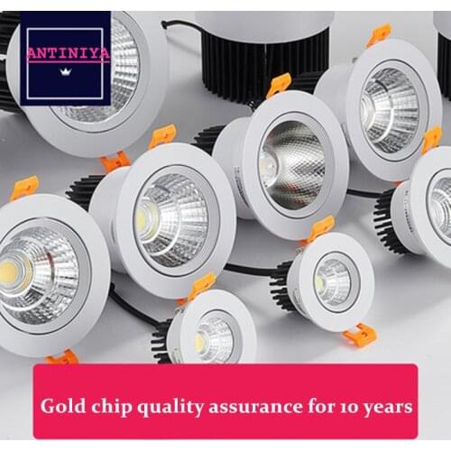Dimmable LED Downlights 5W 7W 9W 12W 15W COB LED Ceiling Spot Lights AC110-220V LED Warm Cold White Indoor Lighting