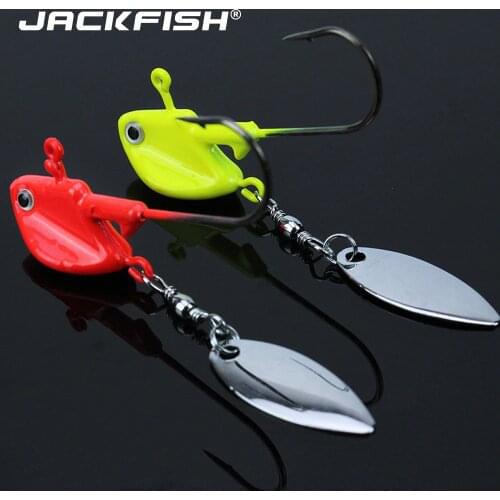JACKFISH Jig Lures 4g 6g 10g/5.4CM Lead Head Jigs with Single Hook Artificial noise sequins Pesca Accessories Boat fishing lure