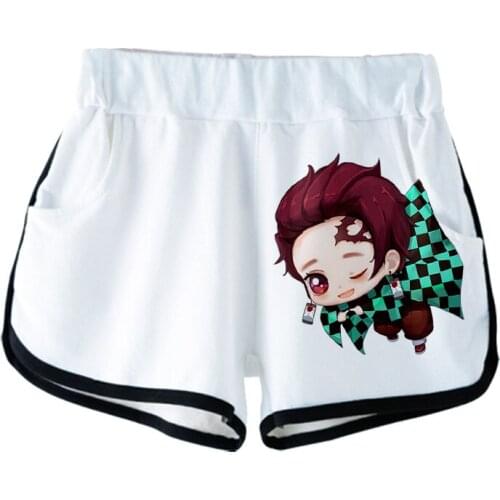 Hot White Shorts 3D Comic Demon Slayer Kids Shorts Summer Boys Pants Suitable Casual Boys Girls 3D Kimetsu no Yaiba Short Pants