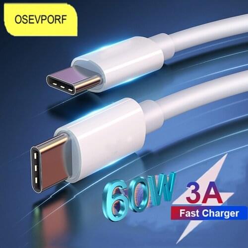 3A USB C To Type C Cable USBC PD Fast Charging Cord USB-C Cabo For Samsung S21 S20 Macbook iPad Pro USB Type C to USB C Cable