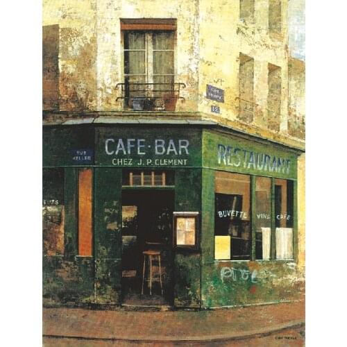 Romantic Street Corner cafe oil painting picture print on canvas with high quality fine home decor wall art