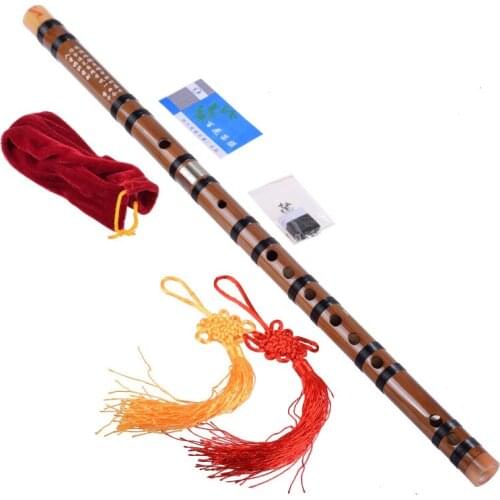 Chinese Traditional 6 Hole Bamboo Flute Clarinet Beginner Musical Instrument Bronze Bamboo Flute Children Gift DZ01