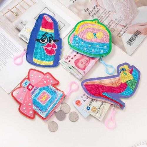 DIY Cartoon Full Drill Diamond Painting Wallet Bag Coin Purse Keychain Pendants Stitch Embroidery Christmas Gift for Girls