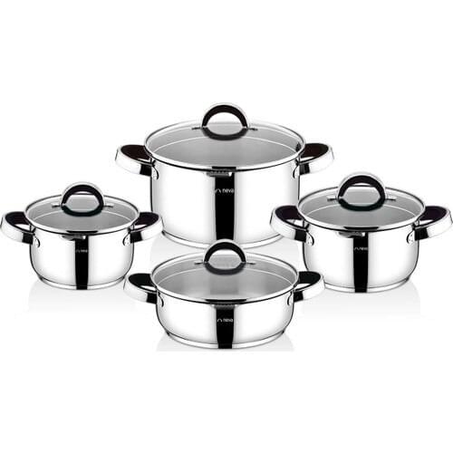 Neva N2858 Lotus Dark 8 Piece Steel Cookware Set