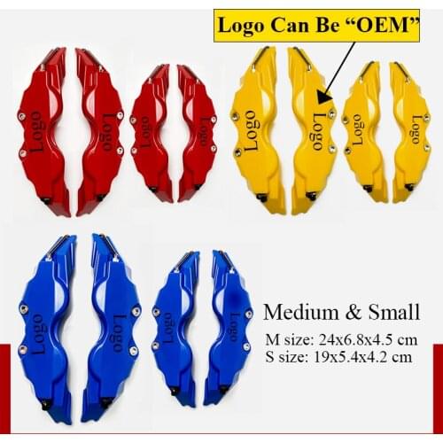 4 Pcs ABS Car Disc Brake Caliper Cover Front Rear Wheel Modification Stickers Auto Accessories Car Styling Universal Size M+S