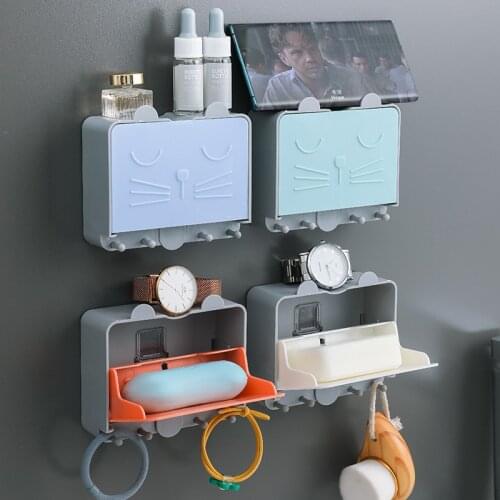 Soap Sink Dish Paste Wall Mounted Soap Holder Toilet Storage Rack Punch-free Detachable Storage Disk Bathroom Accessories Box