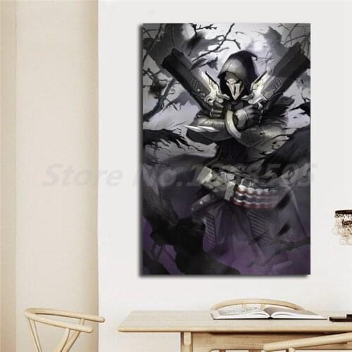 Overwatchs Reaper Heroes Wall Art Canvas Poster And Print Canvas Painting Decorative Picture For Office Living Room Home Decor