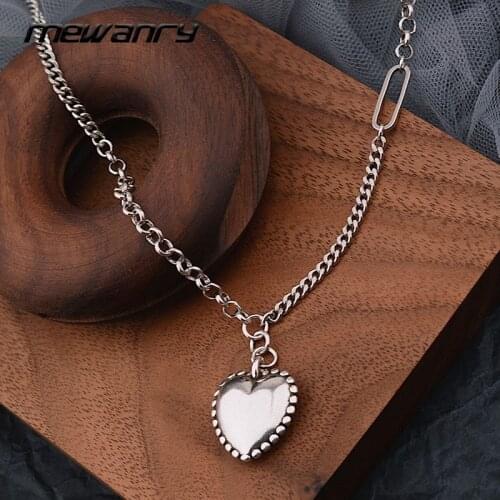 Mewanry 925 Sterling Silver Necklace Fashion Elegant Vintage Punk Party Creative Design Love Jewelry Birthday Gifts Wholesale