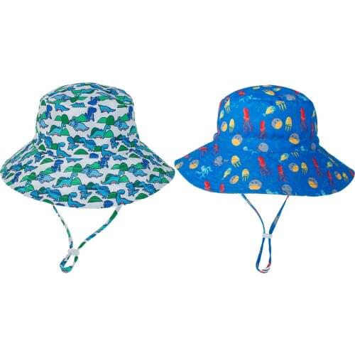 25# Panama Hat Children Summer Printing Cap For Boys Girls Kids Sun Caps Cartoon Baby Hats 6 Months To 8 Years Панама Детская