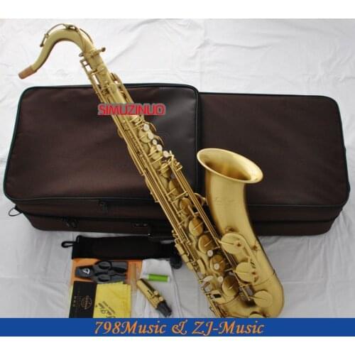 Professional Yellow Antique Tenor Saxophone sax High F# Saxofon New Case